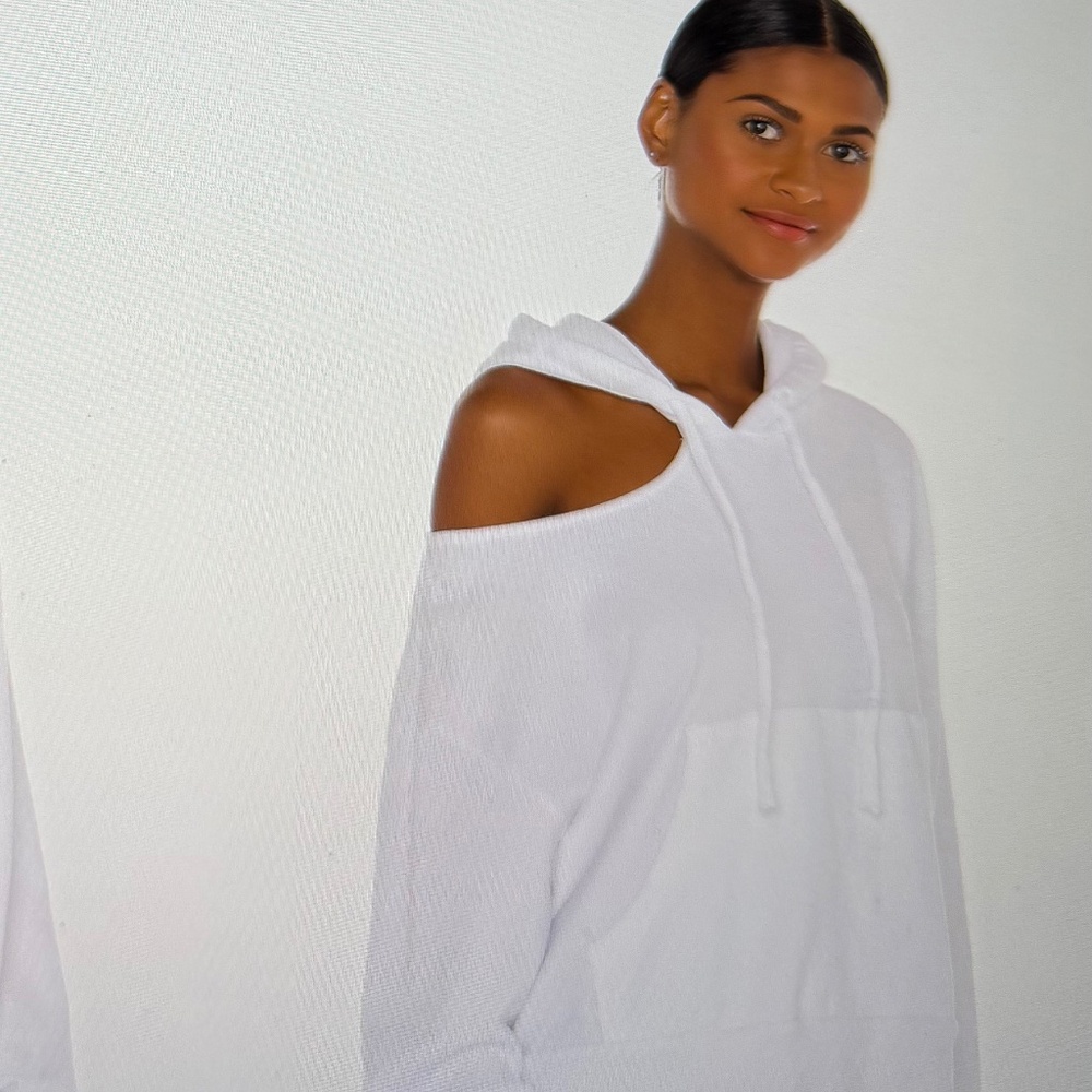 LNA Lion Hoodie Sweatshirt Off Shoulder NWT